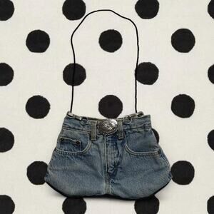 Blue denim Vintage purse with belt Route 66 a western vibe So Cute & unique